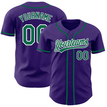Загрузить изображение в средство просмотра галереи, Custom Purple Kelly Green-White Authentic Baseball Jersey