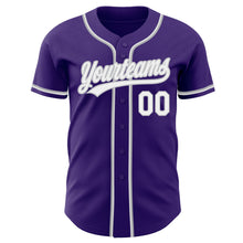 Загрузить изображение в средство просмотра галереи, Custom Purple White-Gray Authentic Baseball Jersey