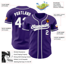 Загрузить изображение в средство просмотра галереи, Custom Purple White-Gray Authentic Baseball Jersey