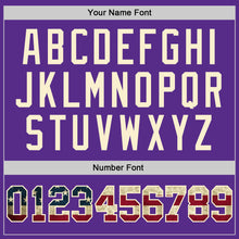 Laden Sie das Bild in den Galerie-Viewer, Custom Purple Vintage USA Flag-Cream Authentic Throwback Basketball Jersey