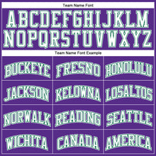 Load image into Gallery viewer, Custom Purple White-Kelly Green Authentic Throwback Basketball Jersey