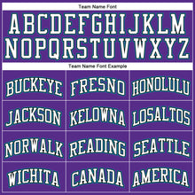 Load image into Gallery viewer, Custom Purple White Black-Teal Authentic Throwback Basketball Jersey
