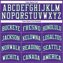Загрузить изображение в средство просмотра галереи, Custom Purple Black Pinstripe White-Teal Authentic Basketball Jersey