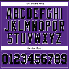 Load image into Gallery viewer, Custom Purple Black Pinstripe Black-White Authentic Basketball Jersey