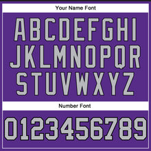 Load image into Gallery viewer, Custom Purple Black Pinstripe Gray Authentic Basketball Jersey