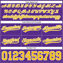 Laden Sie das Bild in den Galerie-Viewer, Custom Purple Gold-White Authentic Throwback Basketball Shorts