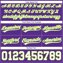 Загрузить изображение в средство просмотра галереи, Custom Purple White-Neon Green Authentic Throwback Basketball Shorts