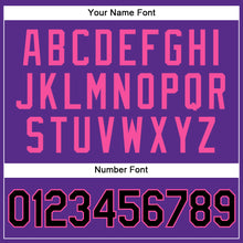 Charger l'image dans la galerie, Custom Purple Black Pinstripe Pink Authentic Baseball Jersey