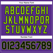 Charger l'image dans la galerie, Custom Purple Black Pinstripe Neon Green Authentic Baseball Jersey