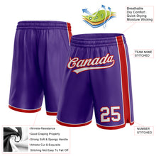 Загрузить изображение в средство просмотра галереи, Custom Purple White-Red Authentic Basketball Shorts