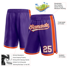 Загрузить изображение в средство просмотра галереи, Custom Purple White-Orange Authentic Basketball Shorts