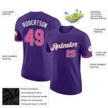 Load image into Gallery viewer, Custom Purple Pink-Black Performance T-Shirt