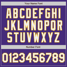Laden Sie das Bild in den Galerie-Viewer, Custom Purple White-Gold Authentic Baseball Jersey