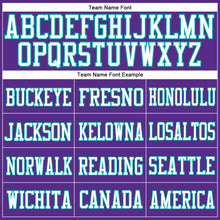 Загрузить изображение в средство просмотра галереи, Custom Purple White-Aqua Mesh Authentic Football Jersey