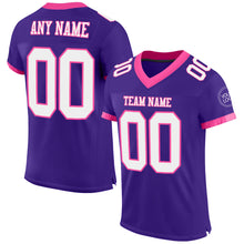 Laden Sie das Bild in den Galerie-Viewer, Custom Purple White-Pink Mesh Authentic Football Jersey