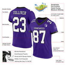 Загрузить изображение в средство просмотра галереи, Custom Purple White-Black Mesh Authentic Football Jersey