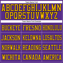 Загрузить изображение в средство просмотра галереи, Custom Purple Gold-Black Mesh Authentic Football Jersey