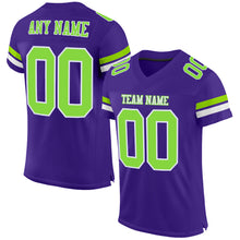 Загрузить изображение в средство просмотра галереи, Custom Purple Neon Green-White Mesh Authentic Football Jersey