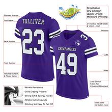 Загрузить изображение в средство просмотра галереи, Custom Purple White-Black Mesh Authentic Football Jersey