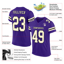 Загрузить изображение в средство просмотра галереи, Custom Purple Cream-Black Mesh Authentic Football Jersey