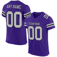 Charger l'image dans la galerie, Custom Purple Gray-Black Mesh Authentic Football Jersey