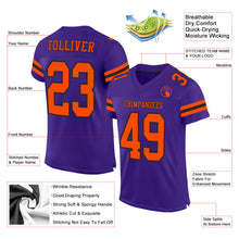 Загрузить изображение в средство просмотра галереи, Custom Purple Orange-Black Mesh Authentic Football Jersey