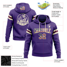 Charger l'image dans la galerie, Custom Stitched Purple Vintage USA Flag Cream-Crimson Football Pullover Sweatshirt Hoodie