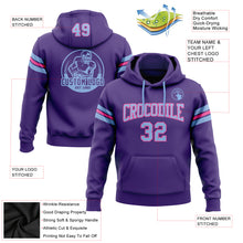 Load image into Gallery viewer, Custom Stitched Purple Light Blue-Pink Football Pullover Sweatshirt Hoodie