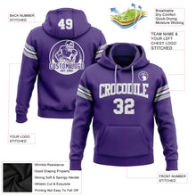 Charger l'image dans la galerie, Custom Stitched Purple White-Gray Football Pullover Sweatshirt Hoodie