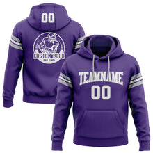Charger l'image dans la galerie, Custom Stitched Purple White-Gray Football Pullover Sweatshirt Hoodie