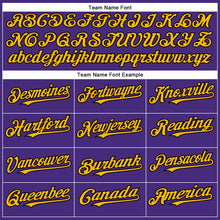 Load image into Gallery viewer, Custom Purple Black-Gold Authentic Baseball Jersey