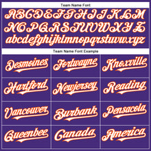 Load image into Gallery viewer, Custom Purple White-Orange Authentic Baseball Jersey