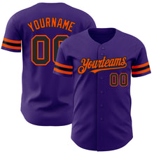 Load image into Gallery viewer, Custom Purple Black-Orange Authentic Baseball Jersey