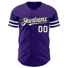 Загрузить изображение в средство просмотра галереи, Custom Purple White-Black Authentic Baseball Jersey