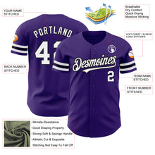 Загрузить изображение в средство просмотра галереи, Custom Purple White-Black Authentic Baseball Jersey