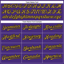Load image into Gallery viewer, Custom Purple Black-Old Gold Authentic Baseball Jersey