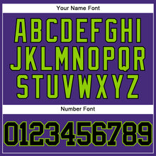 Load image into Gallery viewer, Custom Purple Black-Neon Green Authentic Baseball Jersey