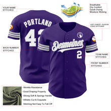 Загрузить изображение в средство просмотра галереи, Custom Purple White-Gray Authentic Baseball Jersey