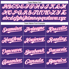 Load image into Gallery viewer, Custom Purple White-Pink Authentic Baseball Jersey