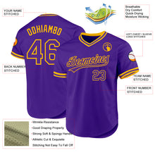 Charger l'image dans la galerie, Custom Purple Gold Authentic Throwback Baseball Jersey
