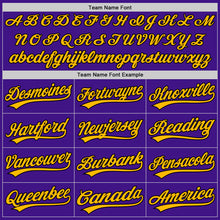 Загрузить изображение в средство просмотра галереи, Custom Purple Black-Gold Authentic Throwback Baseball Jersey