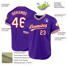 Загрузить изображение в средство просмотра галереи, Custom Purple White-Red Authentic Throwback Baseball Jersey