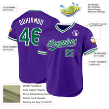 Загрузить изображение в средство просмотра галереи, Custom Purple Kelly Green-White Authentic Throwback Baseball Jersey