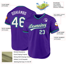 Загрузить изображение в средство просмотра галереи, Custom Purple Black-Teal Authentic Throwback Baseball Jersey