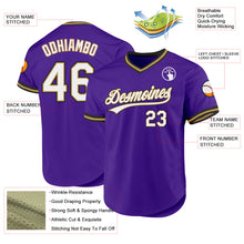 Загрузить изображение в средство просмотра галереи, Custom Purple Old Gold-Black Authentic Throwback Baseball Jersey
