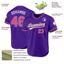 Загрузить изображение в средство просмотра галереи, Custom Purple Pink-Black Authentic Throwback Baseball Jersey