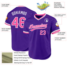 Загрузить изображение в средство просмотра галереи, Custom Purple Pink-White Authentic Throwback Baseball Jersey