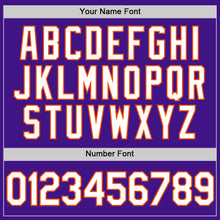 Charger l'image dans la galerie, Custom Purple White-Orange Authentic Throwback Baseball Jersey