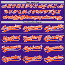 Загрузить изображение в средство просмотра галереи, Custom Purple Orange-White Authentic Throwback Baseball Jersey