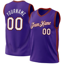 Load image into Gallery viewer, Custom Purple Red-Black Authentic Throwback Basketball Jersey